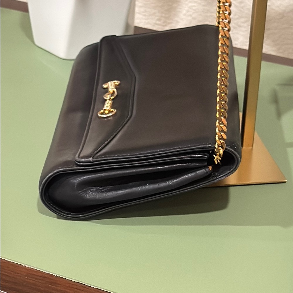 Celine Black and Gold Clutch with Chain Strap - Picture 6 of 15